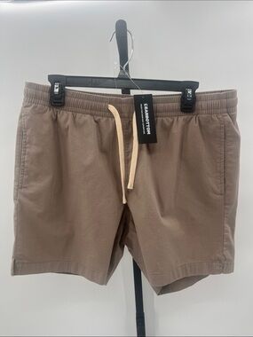 Everyday Hybrid Drawstring Shorts in Taupe